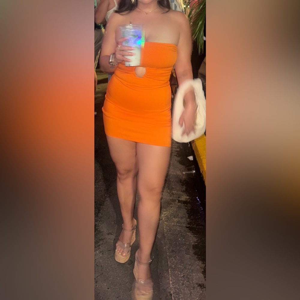 Zara Bold Orange Dress
